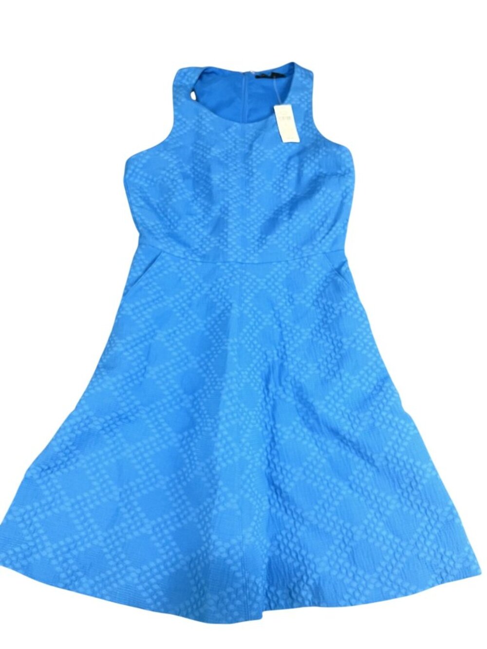 Banana Republic Womens Blue Textured Sleeveless Fit & Flare Dress Size 2 NWT